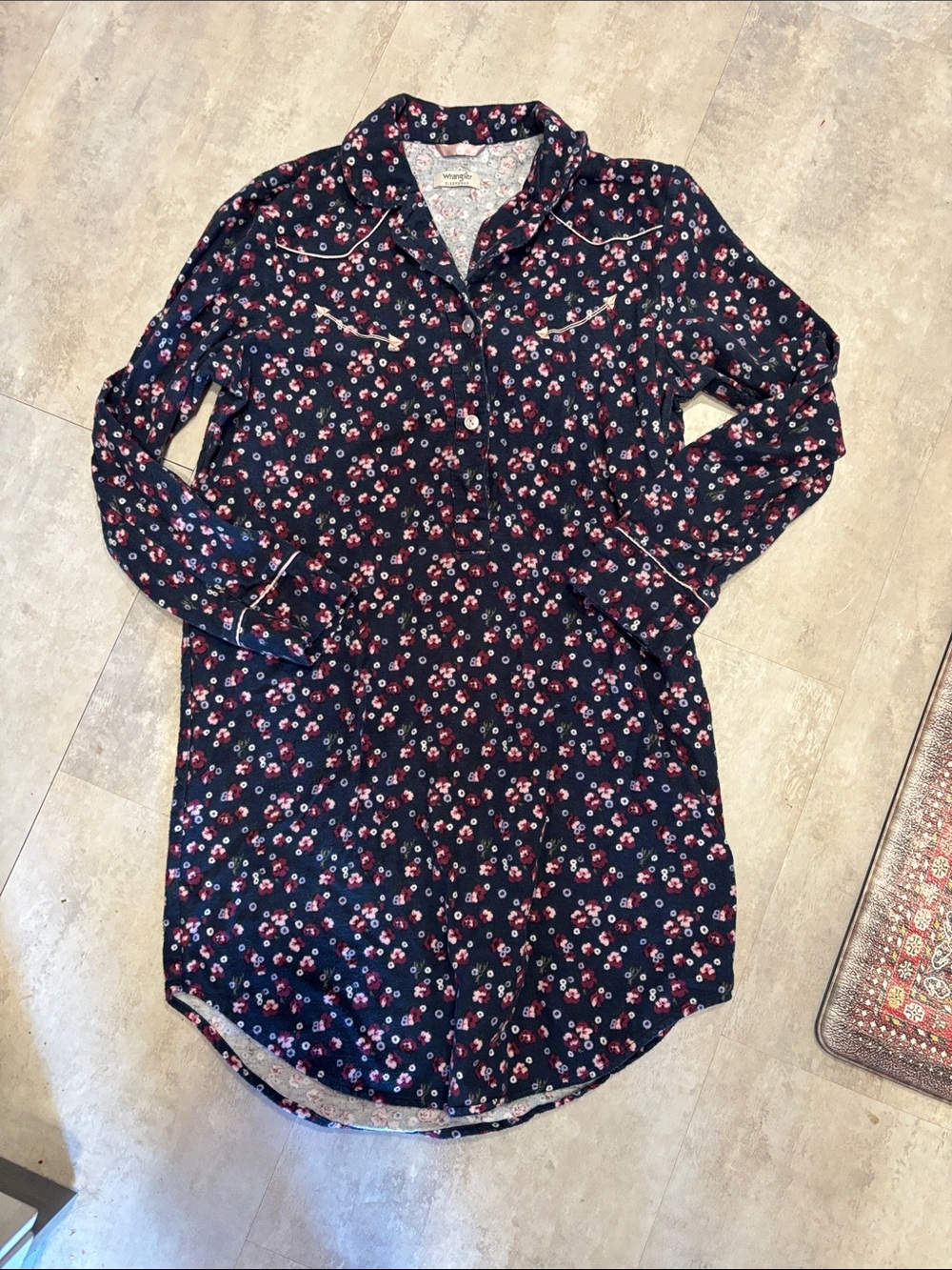 Wrangler western flannel shirt sleep dress